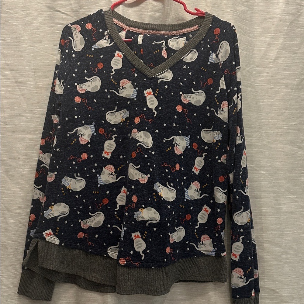 Cuddl Duds Cat Pajamas, Size Medium